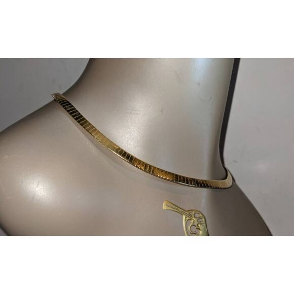 Vintage Golden Chain Choker Flat Square 16" Length Unsigned - Picture 1 of 3